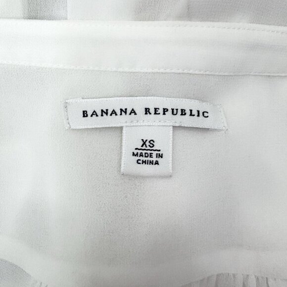 Banana Republic Georgette Sheer Ivory Pintuck Blouse With Camisole Women’s XS - Picture 8 of 11